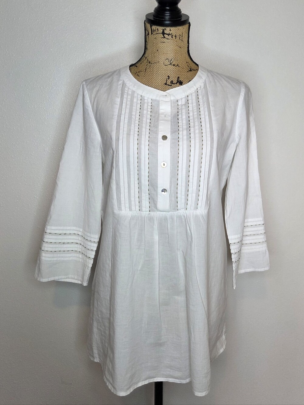 Sundance 100% Cotton Embroidered Tunic Size S